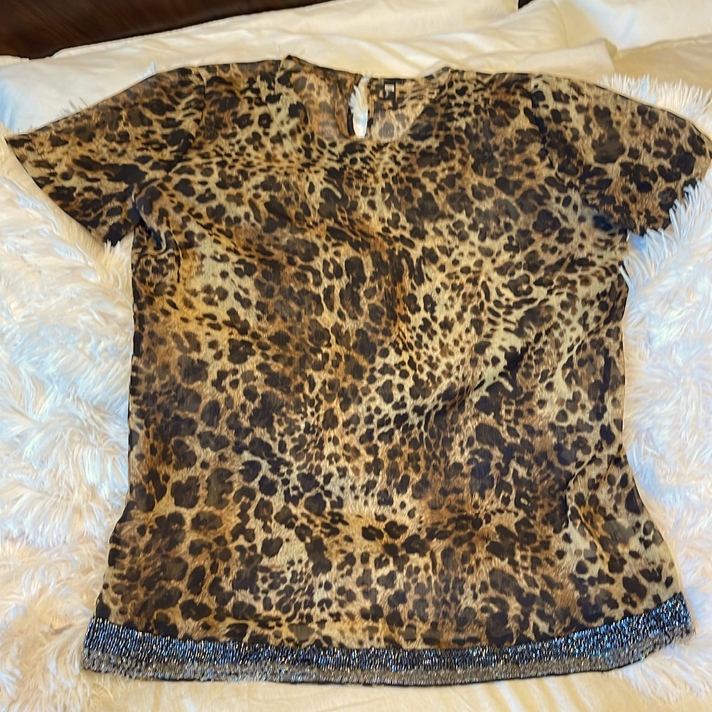 KUT from the Kloth Women’s Blouse in Cheetah Print-Small